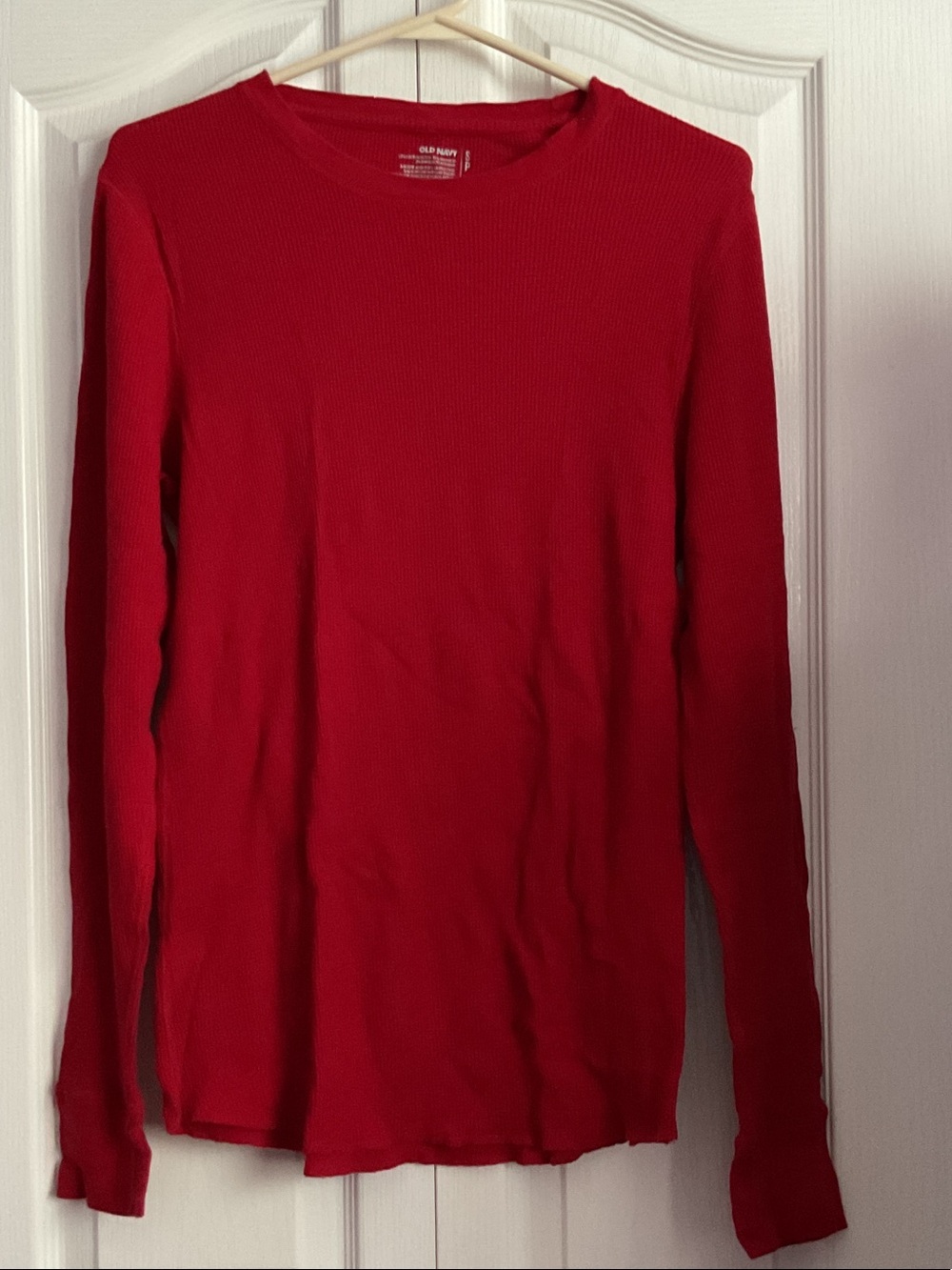 Old Navy Red Ribbed Crewneck Long-Sleeve Sweater y2k autumn